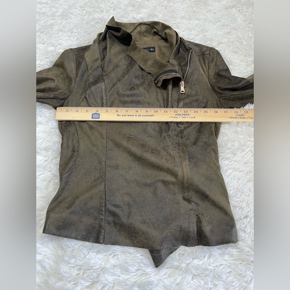 Zara | Drape Faux Suede Moto Jacket - Picture 9 of 10